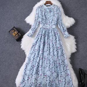 New print chiffon dress for women for spring